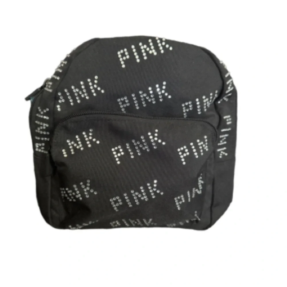 PINK Victoria's Secret Black &  White Rhinestone embellished Backpack